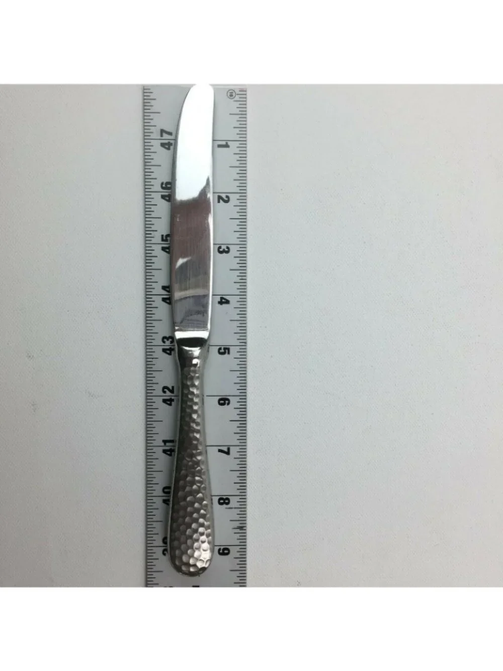 7 Dinner Knives Wallace Brooklyn Hammered 18/10 Stainless Serrated